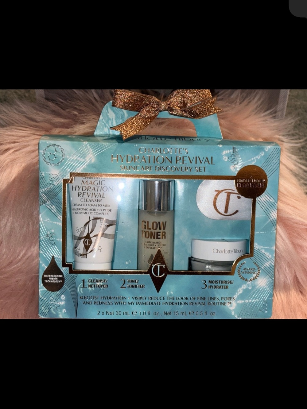 Charlotte Tilbury Hydration Revival Skincare Trio - Aqua & Gold Accents